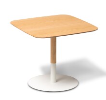 Beistelltisch >Zoe 2< Eiche furniert / weiss - 48x40x48cm (BxHxT)