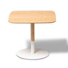 Beistelltisch >Zoe 2< Eiche furniert / weiss - 48x40x48cm (BxHxT)