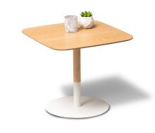 Beistelltisch >Zoe 2< Eiche furniert / weiss -...