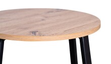Beistelltisch >Merle 1< rund, Metall schwarz / Artisaneiche Dekor - 50x40cm (HxD)