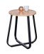 Beistelltisch >Merle 1< rund, Metall schwarz / Artisaneiche Dekor - 50x40cm (HxD)