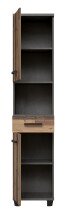 Seitenschrank >Veris< 2 Türen, 1 Schublade, 1 Fach, Old-Wood Vintage Dekor / Betonoptik - 40,2x186,8x34,8cm B/H/T