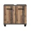 Waschbeckenunterschrank >Veris< 2 Türen, Old-Wood Vintage Dekor / Betonoptik - 68,6x62x34,8cm B/H/T