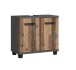 Waschbeckenunterschrank >Veris< 2 Türen, Old-Wood Vintage Dekor / Betonoptik - 68,6x62x34,8cm B/H/T