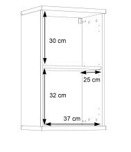 Hängeschrank >Veris< 1 Tür, Old-Wood Vintage Dekor / Betonoptik - 40,2x68,8x29cm B/H/T