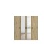 Drehtürenschrank >Voyager< 4 Türen, 7 Böden, Eiche Artisan Dekor / Spiegel - 187x194x53cm B/H/T