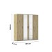 Drehtürenschrank >Voyager< 4 Türen, 7 Böden, Eiche Artisan Dekor / Spiegel - 187x194x53cm B/H/T