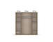 Drehtürenschrank >Voyager< 4 Türen, 7 Böden, Eiche Artisan Dekor / Spiegel - 187x194x53cm B/H/T