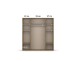 Drehtürenschrank >Voyager< 4 Schübe, 5 Böden, Eiche Artisan Dekor / Spiegel - 187x194x53cm B/H/T