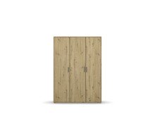 Drehtürenschrank >Voyager< 3 Türen, 4 Böden, 1 Stange, Eiche Artisan Dekor - 140x194x53cm B/H/T