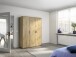 Drehtürenschrank >Voyager< 3 Türen, 4 Böden, 1 Stange, Eiche Artisan Dekor - 140x194x53cm B/H/T