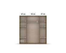 Drehtürenschrank >Voyager< 4 Türen, 7 Böden, 1 Stange, Eiche Artisan Dekor - 187x194x53 (BxHxT)