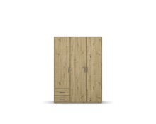 Drehtürenschrank >Voyager< 2 Schübe, 3 Böden, 1 Stange, Eiche Artisan Dekor - 140x194x53 (BxHxT)