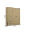Drehtürenschrank >Voyager< 2 Schübe, 3 Böden, 1 Stange, Eiche Artisan Dekor - 140x194x53 (BxHxT)