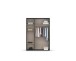 Drehtürenschrank >Voyager< 4 Böden, Eiche Artisan Dekor / Spiegel / grau - 140x194x53cm (B/H/T)