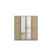 Drehtürenschrank >Voyager< 7 Böden, Eiche Artisan Dekor / Spiegel / grau - 187x194x53cm (B/H/T)
