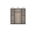 Drehtürenschrank >Voyager< 7 Böden, Eiche Artisan Dekor / Spiegel / grau - 187x194x53cm (B/H/T)