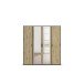 Drehtürenschrank >Voyager< 7 Böden, Eiche Artisan Dekor / Spiegel / grau - 187x194x53cm (B/H/T)