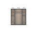 Drehtürenschrank >Voyager< 7 Böden, Eiche Artisan Dekor / Spiegel / grau - 187x194x53cm (B/H/T)