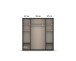 Drehtürenschrank >Voyager< 4 Schübe, Eiche Artisan Dekor / Spiegel / grau - 187x194x53cm (B/H/T)