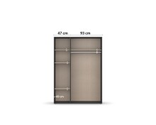 Drehtürenschrank >Voyager< 4 Böden, 1 Stange, Eiche Artisan Dekor / grau - 140x194x53cm (B/H/T)