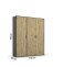 Drehtürenschrank >Voyager< 4 Böden, 1 Stange, Eiche Artisan Dekor / grau - 140x194x53cm (B/H/T)