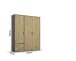Drehtürenschrank >Voyager< 2 Schübe, 3 Böden, Eiche Artisan Dekor / grau  - 140x194x53 (BxHxT)