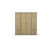 Drehtürenschrank >Voyager< 4 Schübe, 5 Böden, Eiche Artisan Dekor / grau - 187x194x53 (BxHxT)