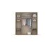 Drehtürenschrank >Voyager< 4 Schübe, Eiche Artisan Dekor / weiss / Spiegel - 187x194x53cm (B/H/T)