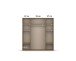 Drehtürenschrank >Voyager< 4 Schübe, Eiche Artisan Dekor / weiss / Spiegel - 187x194x53cm (B/H/T)