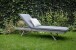 Gartenliege >Valencia< inkl. Auflage/Polster in grau meliert - 200x65x39 (LxBxH)