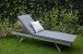 Gartenliege >Valencia< inkl. Auflage/Polster in grau meliert - 200x65x39 (LxBxH)