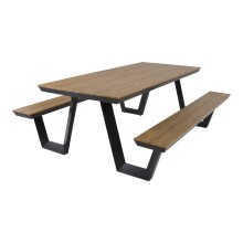 Garten-Essgruppe >Arezzo< in teaklook, Polywood -...