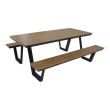 Garten-Essgruppe >Arezzo< in teaklook, Polywood -...