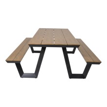 Garten-Essgruppe >Arezzo< in teaklook, Polywood - 200x75x177,5cm (BxHxT)