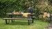 Garten-Essgruppe >Arezzo< in teaklook, Polywood - 200x75x177,5cm (BxHxT)