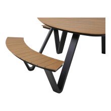 Garten-Essgruppe >Arezzo< in teaklook, Polywood - 139,5x140x74x230cm (LxBxHxD)