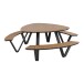 Garten-Essgruppe >Arezzo< in teaklook, Polywood - 139,5x140x74x230cm (LxBxHxD)