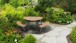 Garten-Essgruppe >Arezzo< in teaklook, Polywood - 139,5x140x74x230cm (LxBxHxD)