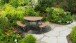 Garten-Essgruppe >Arezzo< in teaklook, Polywood - 139,5x140x74x230cm (LxBxHxD)
