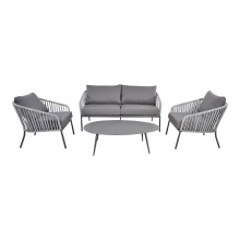 Gartenlounge-Set >CATTIVU< Sessel, 2-Sitzer, Tisch,...