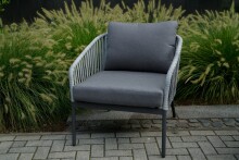 Gartenlounge-Set >CATTIVU< Sessel, 2-Sitzer, Tisch, in grau - 169x307x77,5x307 (LxBxHxD)