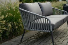 Gartenlounge-Set >CATTIVU< Sessel, 2-Sitzer, Tisch, in grau - 169x307x77,5x307 (LxBxHxD)