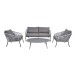 Gartenlounge-Set >CATTIVU< Sessel, 2-Sitzer, Tisch, in grau - 169x307x77,5x307 (LxBxHxD)