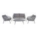 Gartenlounge-Set >CATTIVU< Sessel, 2-Sitzer, Tisch, in grau - 169x307x77,5x307 (LxBxHxD)