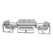 Gartenlounge-Set >BELEZZA< 3-Sitzer, 2 Sessel, Tisch, in Aluminium grau, inkl. Kissen