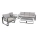 Gartenlounge-Set >BELEZZA< 3-Sitzer, 2 Sessel, Tisch, in Aluminium grau, inkl. Kissen