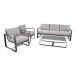 Gartenlounge-Set >BELEZZA< 3-Sitzer, 2 Sessel, Tisch, in Aluminium grau, inkl. Kissen