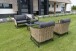 Gartenlounge-Set >SOLAMENTE< 2-Sitzer, 2 Sessel, Tisch, Geflecht natur, inkl Kissen dunkelgrau