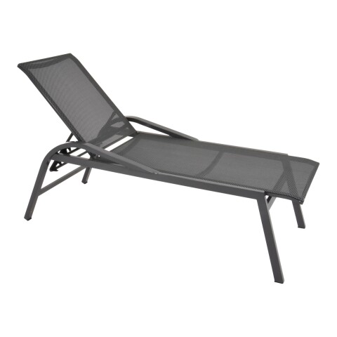 Gartenliege >Mojito Negro< Komforthöhe 48cm, in schwarz/grau - 66,5x195 (BxT)